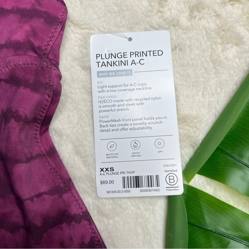 Athleta Plunge Printed Tie Dye Tankini Top - Picture 6 of 7
